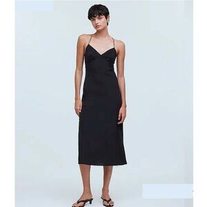 🏷️NWT: Madewell The Layton Midi Slip Dress - Black Size 4
